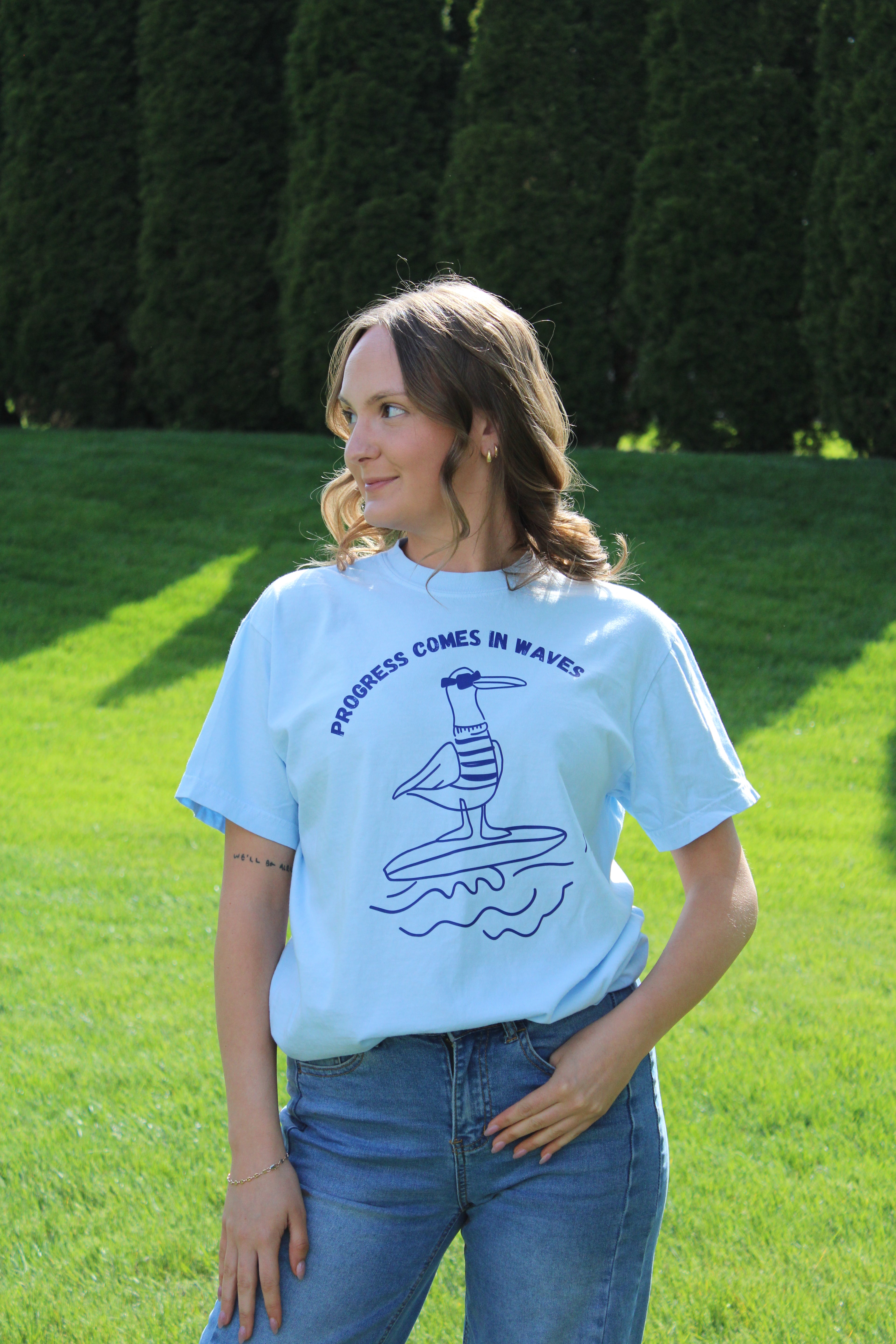 Progress Comes in Waves-Graphic T-Shirt