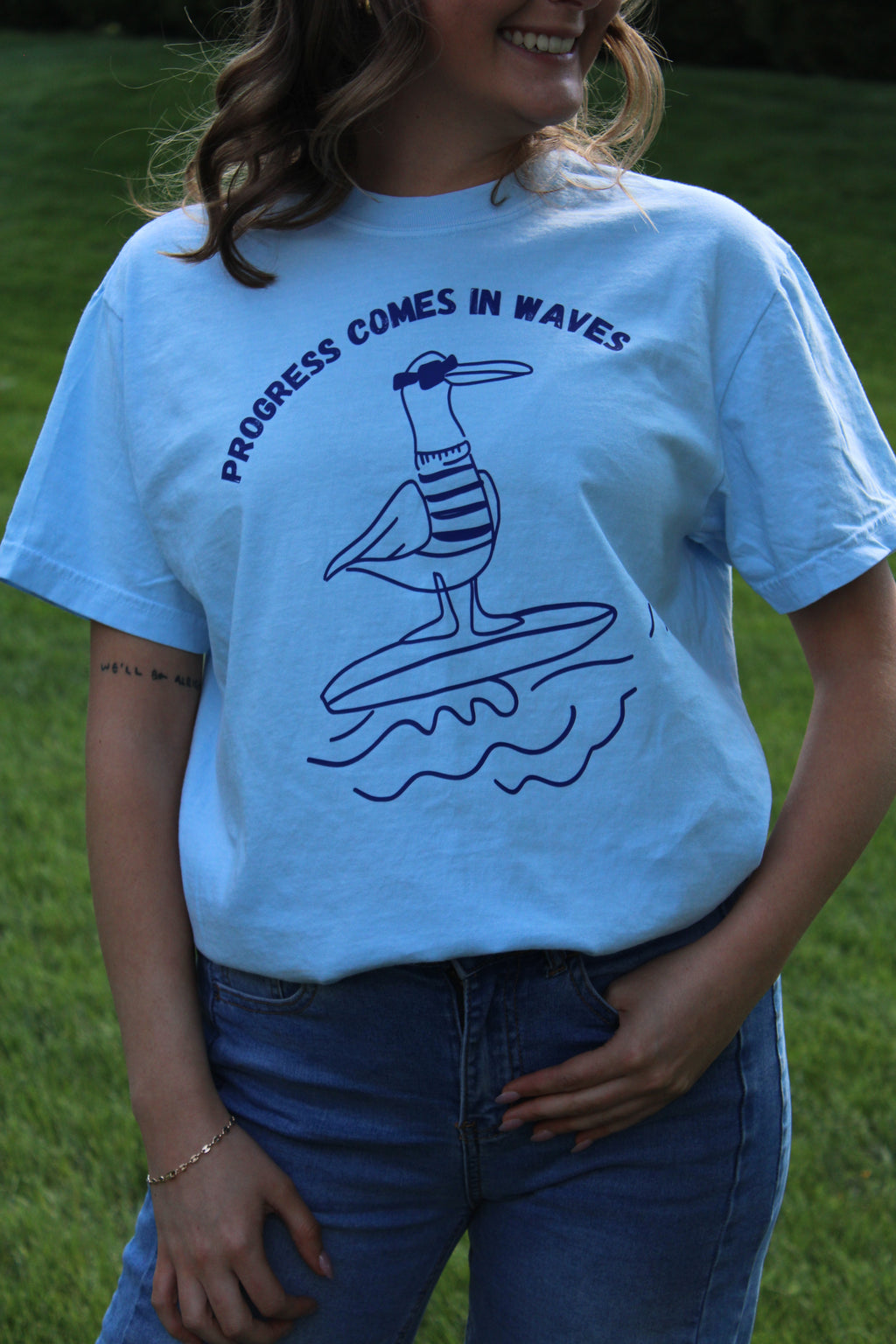 Progress Comes in Waves-Graphic T-Shirt