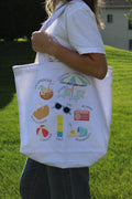 Beach Day Basics-Canvas Tote Bag